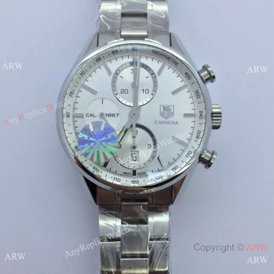 Swiss TAG Heuer CAL.1887 Stainless Steel White Dial Replica Watch